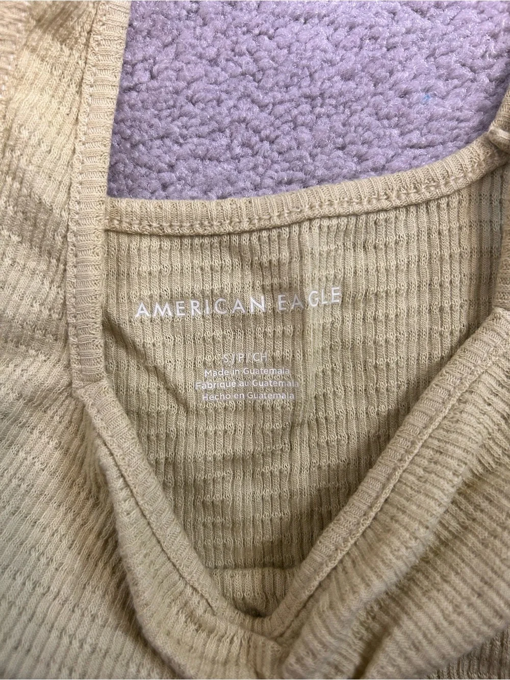 American Eagle Outfitters Yellow Ribbed Scoop Tank Top